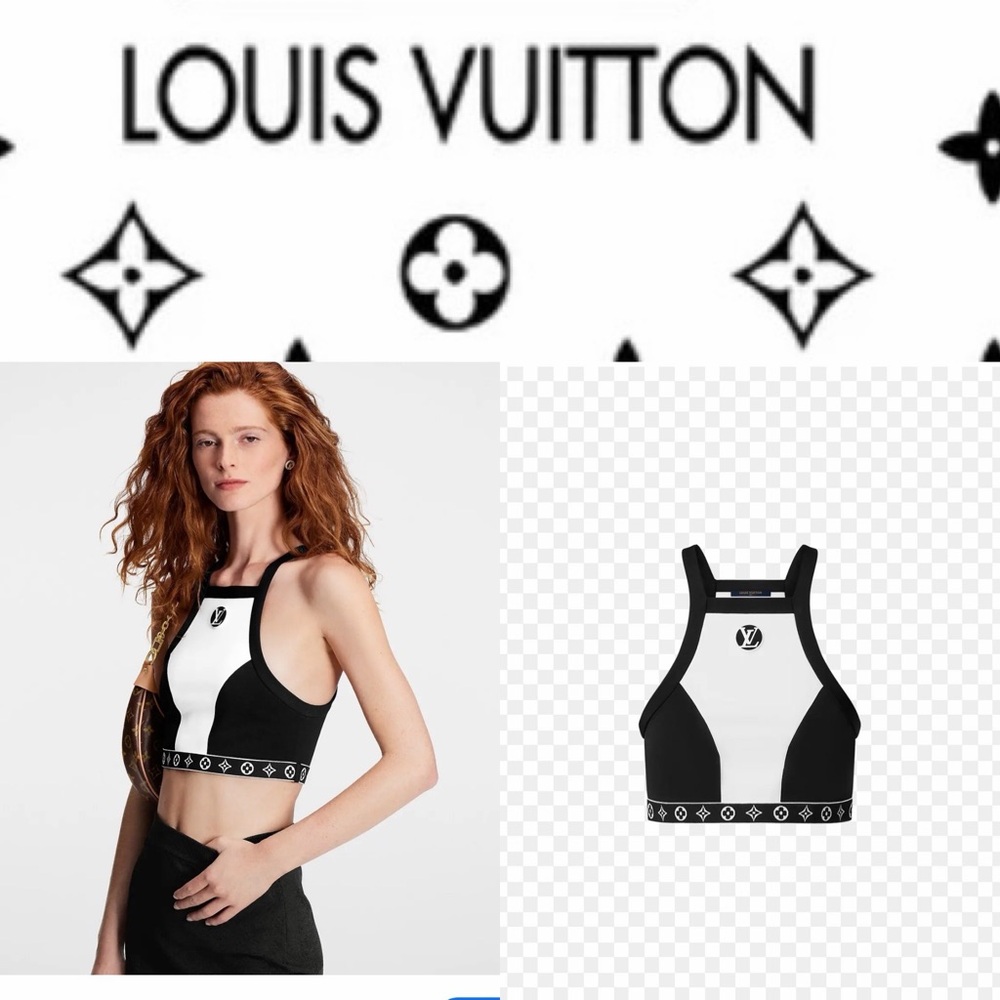 Louis Vuitton Monochrome Logo Crop Top